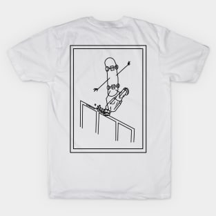 Stik figur Skateboarding T-Shirt